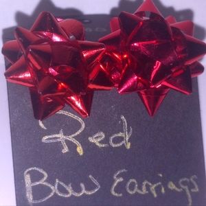 Red Bow Earrings